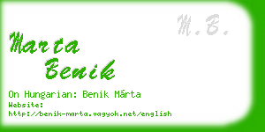 marta benik business card